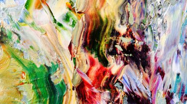 Renkli soyut arka plan duvar kağıdı. Modern motif görsel sanat. Yağlı boya karışımı. Moda el boyama bezi. Duvar dekorasyonu ve duvar resimleri fikri. 3 Boyutlu Doku.