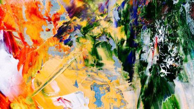 Renkli soyut arka plan duvar kağıdı. Modern motif görsel sanat. Yağlı boya karışımı. Moda el boyama bezi. Duvar dekorasyonu ve duvar resimleri fikri. 3 Boyutlu Doku.