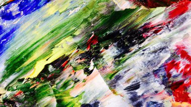 Renkli soyut arka plan duvar kağıdı. Modern motif görsel sanat. Yağlı boya karışımı. Moda el boyama bezi. Duvar dekorasyonu ve duvar resimleri fikri. 3 Boyutlu Doku.