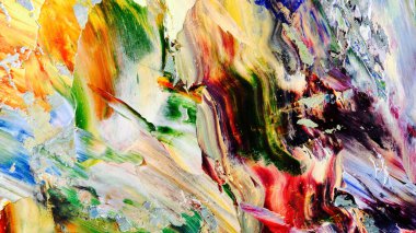 Renkli soyut arka plan duvar kağıdı. Modern motif görsel sanat. Yağlı boya karışımı. Moda el boyama bezi. Duvar dekorasyonu ve duvar resimleri fikri. 3 Boyutlu Doku.