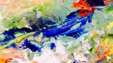 Renkli soyut arka plan duvar kağıdı. Modern motif görsel sanat. Yağlı boya karışımı. Moda el boyama bezi. Duvar dekorasyonu ve duvar resimleri fikri. 3 Boyutlu Doku.