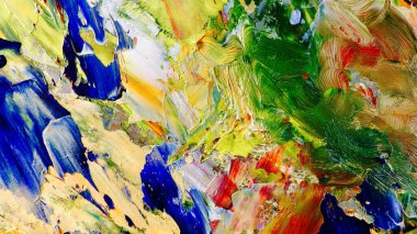 Renkli soyut arka plan duvar kağıdı. Modern motif görsel sanat. Yağlı boya karışımı. Moda el boyama bezi. Duvar dekorasyonu ve duvar resimleri fikri. 3 Boyutlu Doku.