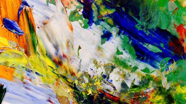 Renkli soyut arka plan duvar kağıdı. Modern motif görsel sanat. Yağlı boya karışımı. Moda el boyama bezi. Duvar dekorasyonu ve duvar resimleri fikri. 3 Boyutlu Doku.