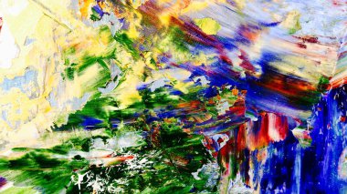 Renkli soyut arka plan duvar kağıdı. Modern motif görsel sanat. Yağlı boya karışımı. Moda el boyama bezi. Duvar dekorasyonu ve duvar resimleri fikri. 3 Boyutlu Doku.