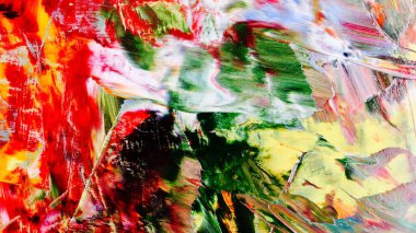 Renkli soyut arka plan duvar kağıdı. Modern motif görsel sanat. Yağlı boya karışımı. Moda el boyama bezi. Duvar dekorasyonu ve duvar resimleri fikri. 3 Boyutlu Doku.