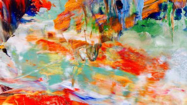 Renkli soyut arka plan duvar kağıdı. Modern motif görsel sanat. Yağlı boya karışımı. Moda el boyama bezi. Duvar dekorasyonu ve duvar resimleri fikri. 3 Boyutlu Doku.