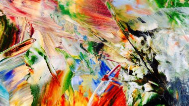 Renkli soyut arka plan duvar kağıdı. Modern motif görsel sanat. Yağlı boya karışımı. Moda el boyama bezi. Duvar dekorasyonu ve duvar resimleri fikri. 3 Boyutlu Doku.