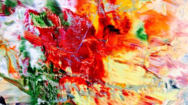 Renkli soyut arka plan duvar kağıdı. Modern motif görsel sanat. Yağlı boya karışımı. Moda el boyama bezi. Duvar dekorasyonu ve duvar resimleri fikri. 3 Boyutlu Doku.