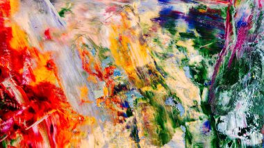 Renkli soyut arka plan duvar kağıdı. Modern motif görsel sanat. Yağlı boya karışımı. Moda el boyama bezi. Duvar dekorasyonu ve duvar resimleri fikri. 3 Boyutlu Doku.