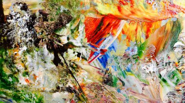 Renkli soyut arka plan duvar kağıdı. Modern motif görsel sanat. Yağlı boya karışımı. Moda el boyama bezi. Duvar dekorasyonu ve duvar resimleri fikri. 3 Boyutlu Doku.