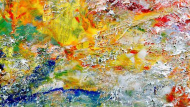 Renkli soyut arka plan duvar kağıdı. Modern motif görsel sanat. Yağlı boya karışımı. Moda el boyama bezi. Duvar dekorasyonu ve duvar resimleri fikri. 3 Boyutlu Doku.