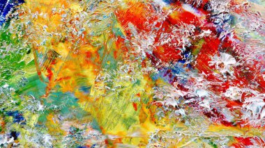 Renkli soyut arka plan duvar kağıdı. Modern motif görsel sanat. Yağlı boya karışımı. Moda el boyama bezi. Duvar dekorasyonu ve duvar resimleri fikri. 3 Boyutlu Doku.