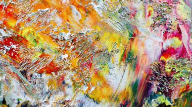 Renkli soyut arka plan duvar kağıdı. Modern motif görsel sanat. Yağlı boya karışımı. Moda el boyama bezi. Duvar dekorasyonu ve duvar resimleri fikri. 3 Boyutlu Doku.