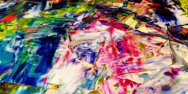 Renkli soyut arka plan duvar kağıdı. Modern motif görsel sanat. Yağlı boya karışımı. Moda el boyama bezi. Duvar dekorasyonu ve duvar resimleri fikri. 3 Boyutlu Doku