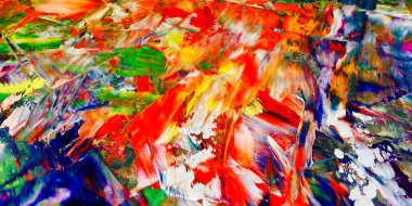 Renkli soyut arka plan duvar kağıdı. Modern motif görsel sanat. Yağlı boya karışımı. Moda el boyama bezi. Duvar dekorasyonu ve duvar resimleri fikri. 3 Boyutlu Doku