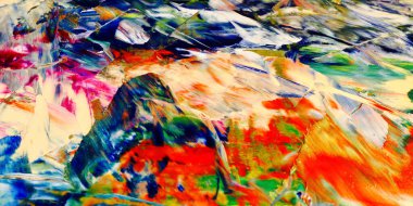 Renkli soyut arka plan duvar kağıdı. Modern motif görsel sanat. Yağlı boya karışımı. Moda el boyama bezi. Duvar dekorasyonu ve duvar resimleri fikri. 3 Boyutlu Doku