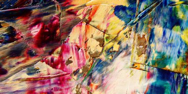 Renkli soyut arka plan duvar kağıdı. Modern motif görsel sanat. Yağlı boya karışımı. Moda el boyama bezi. Duvar dekorasyonu ve duvar resimleri fikri. 3 Boyutlu Doku