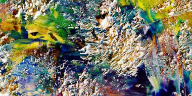 Renkli soyut arka plan duvar kağıdı. Modern motif görsel sanat. Yağlı boya karışımı. Moda el boyama bezi. Duvar dekorasyonu ve duvar resimleri fikri. 3 Boyutlu Doku