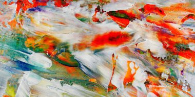 Renkli soyut arka plan duvar kağıdı. Modern motif görsel sanat. Yağlı boya karışımı. Moda el boyama bezi. Duvar dekorasyonu ve duvar resimleri fikri. 3 Boyutlu Doku