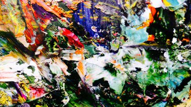 Renkli soyut arka plan duvar kağıdı. Modern motif görsel sanat. Yağlı boya karışımı. Moda el boyama bezi. Duvar dekorasyonu ve duvar resimleri fikri. 3 Boyutlu Doku.