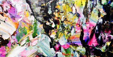 Renkli soyut arka plan duvar kağıdı. Modern motif görsel sanat. Yağlı boya karışımı. Moda el boyama bezi. Duvar dekorasyonu ve duvar resimleri fikri. 3 Boyutlu Doku.