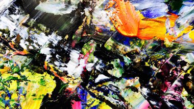 Renkli soyut arka plan duvar kağıdı. Modern motif görsel sanat. Yağlı boya karışımı. Moda el boyama bezi. Duvar dekorasyonu ve duvar resimleri fikri. 3 Boyutlu Doku.
