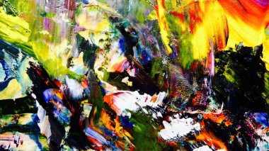 Renkli soyut arka plan duvar kağıdı. Modern motif görsel sanat. Yağlı boya karışımı. Moda el boyama bezi. Duvar dekorasyonu ve duvar resimleri fikri. 3 Boyutlu Doku.