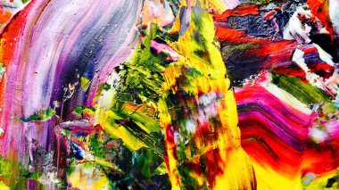 Renkli soyut arka plan duvar kağıdı. Modern motif görsel sanat. Yağlı boya karışımı. Moda el boyama bezi. Duvar dekorasyonu ve duvar resimleri fikri. 3 Boyutlu Doku.