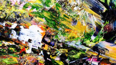 Renkli soyut arka plan duvar kağıdı. Modern motif görsel sanat. Yağlı boya karışımı. Moda el boyama bezi. Duvar dekorasyonu ve duvar resimleri fikri. 3 Boyutlu Doku.