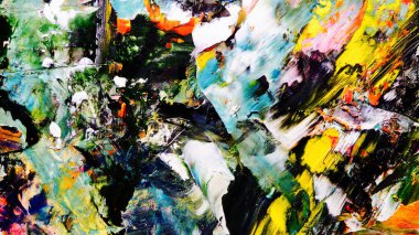 Renkli soyut arka plan duvar kağıdı. Modern motif görsel sanat. Yağlı boya karışımı. Moda el boyama bezi. Duvar dekorasyonu ve duvar resimleri fikri. 3 Boyutlu Doku.