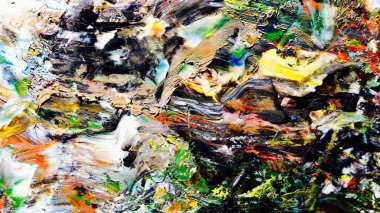 Renkli soyut arka plan duvar kağıdı. Modern motif görsel sanat. Yağlı boya karışımı. Moda el boyama bezi. Duvar dekorasyonu ve duvar resimleri fikri. 3 Boyutlu Doku.