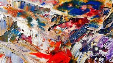 Renkli soyut arka plan duvar kağıdı. Modern motif görsel sanat. Yağlı boya karışımı. Moda el boyama bezi. Duvar dekorasyonu ve duvar resimleri fikri. 3 Boyutlu Doku.