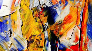 Renkli soyut arka plan duvar kağıdı. Modern motif görsel sanat. Yağlı boya karışımı. Moda el boyama bezi. Duvar dekorasyonu ve duvar resimleri fikri. 3 Boyutlu Doku.