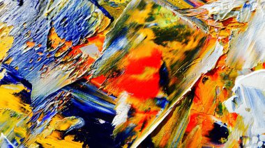 Renkli soyut arka plan duvar kağıdı. Modern motif görsel sanat. Yağlı boya karışımı. Moda el boyama bezi. Duvar dekorasyonu ve duvar resimleri fikri. 3 Boyutlu Doku.