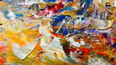 Renkli soyut arka plan duvar kağıdı. Modern motif görsel sanat. Yağlı boya karışımı. Moda el boyama bezi. Duvar dekorasyonu ve duvar resimleri fikri. 3 Boyutlu Doku.