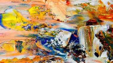 Renkli soyut arka plan duvar kağıdı. Modern motif görsel sanat. Yağlı boya karışımı. Moda el boyama bezi. Duvar dekorasyonu ve duvar resimleri fikri. 3 Boyutlu Doku.