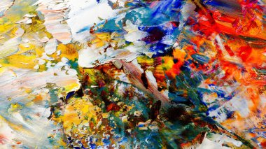 Renkli soyut arka plan duvar kağıdı. Modern motif görsel sanat. Yağlı boya karışımı. Moda el boyama bezi. Duvar dekorasyonu ve duvar resimleri fikri. 3 Boyutlu Doku.