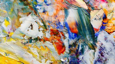 Renkli soyut arka plan duvar kağıdı. Modern motif görsel sanat. Yağlı boya karışımı. Moda el boyama bezi. Duvar dekorasyonu ve duvar resimleri fikri. 3 Boyutlu Doku.