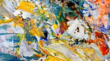 Renkli soyut arka plan duvar kağıdı. Modern motif görsel sanat. Yağlı boya karışımı. Moda el boyama bezi. Duvar dekorasyonu ve duvar resimleri fikri. 3 Boyutlu Doku.