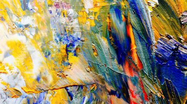 Renkli soyut arka plan duvar kağıdı. Modern motif görsel sanat. Yağlı boya karışımı. Moda el boyama bezi. Duvar dekorasyonu ve duvar resimleri fikri. 3 Boyutlu Doku.