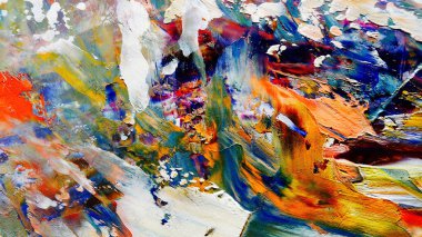 Renkli soyut arka plan duvar kağıdı. Modern motif görsel sanat. Yağlı boya karışımı. Moda el boyama bezi. Duvar dekorasyonu ve duvar resimleri fikri. 3 Boyutlu Doku.