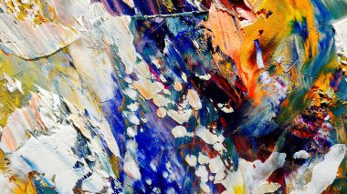 Renkli soyut arka plan duvar kağıdı. Modern motif görsel sanat. Yağlı boya karışımı. Moda el boyama bezi. Duvar dekorasyonu ve duvar resimleri fikri. 3 Boyutlu Doku.