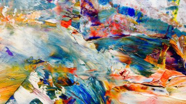 Renkli soyut arka plan duvar kağıdı. Modern motif görsel sanat. Yağlı boya karışımı. Moda el boyama bezi. Duvar dekorasyonu ve duvar resimleri fikri. 3 Boyutlu Doku.