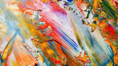 Renkli soyut arka plan duvar kağıdı. Modern motif görsel sanat. Yağlı boya karışımı. Moda el boyama bezi. Duvar dekorasyonu ve duvar resimleri fikri. 3 Boyutlu Doku.