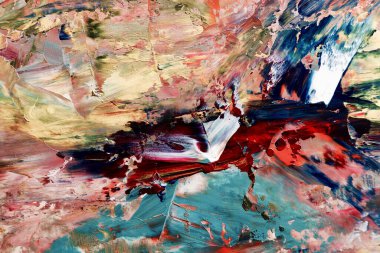 Renkli soyut arka plan duvar kağıdı. Modern motif görsel sanat. Yağlı boya karışımı. Moda el boyama bezi. Duvar dekorasyonu ve duvar resimleri fikri. 3 Boyutlu Doku.