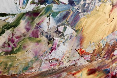 Renkli soyut arka plan duvar kağıdı. Modern motif görsel sanat. Yağlı boya karışımı. Moda el boyama bezi. Duvar dekorasyonu ve duvar resimleri fikri. 3 Boyutlu Doku.