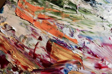 Renkli soyut arka plan duvar kağıdı. Modern motif görsel sanat. Yağlı boya karışımı. Moda el boyama bezi. Duvar dekorasyonu ve duvar resimleri fikri. 3 Boyutlu Doku.