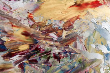 Renkli soyut arka plan duvar kağıdı. Modern motif görsel sanat. Yağlı boya karışımı. Moda el boyama bezi. Duvar dekorasyonu ve duvar resimleri fikri. 3 Boyutlu Doku.