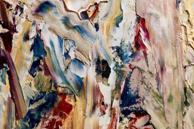 Renkli soyut arka plan duvar kağıdı. Modern motif görsel sanat. Yağlı boya karışımı. Moda el boyama bezi. Duvar dekorasyonu ve duvar resimleri fikri. 3 Boyutlu Doku.