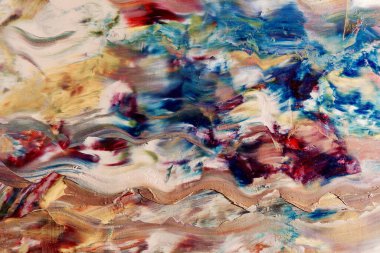 Renkli soyut arka plan duvar kağıdı. Modern motif görsel sanat. Yağlı boya karışımı. Moda el boyama bezi. Duvar dekorasyonu ve duvar resimleri fikri. 3 Boyutlu Doku.